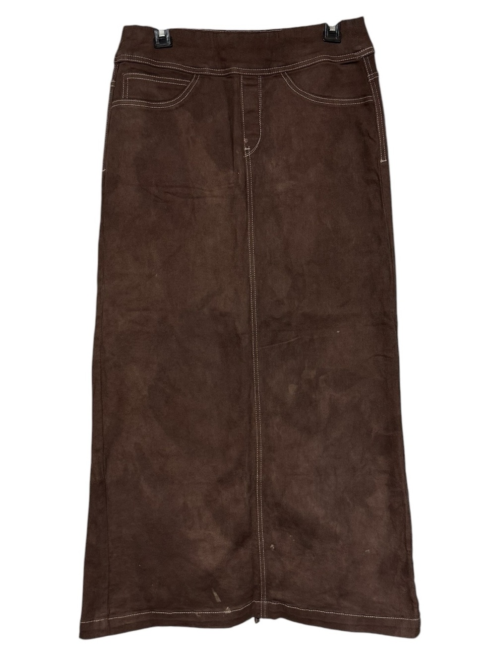 Main Street Exchange Sara Maxi Skirt Size 6 Ling‎ Modest Denim Jean Brown Fall